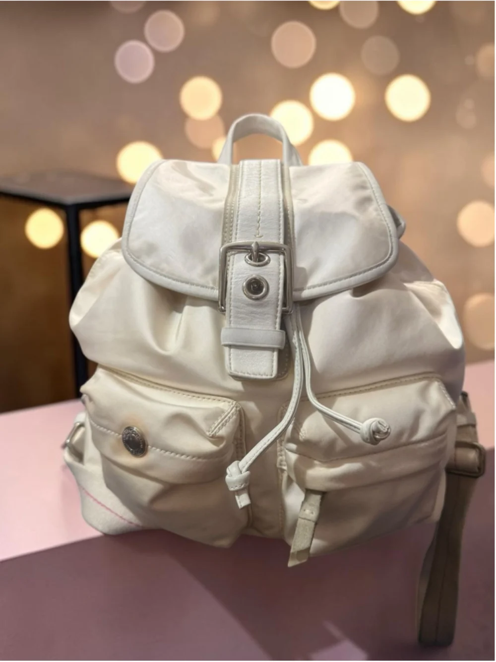 Vintage (2004) Coach Signature Sateen Suede Hobo Handbag (Style 1898).